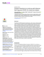 Student intentions to continue with distance learning post-COVID: An empirical analysis