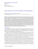 Impact of productivity drivers on the performance of manufacturing firms