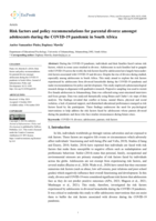 Risk factors and policy recommendations for parental divorce amongst adolescents during the COVID-19 pandemic in South Africa