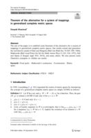 Theorem of the alternative for a system of mappings in generalized complete metric spaces