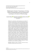Mathematics teachers’ experiences of using online teaching resources for professional learning in a context of disadvantage