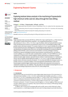Exploring residual stress analysis in the machining of hypoeutectic high chromium white cast iron alloys through the hole-drilling method