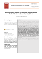 Assessment of item parameter and model-data fit of 4ir teachers' effectiveness scale in secondary schools
