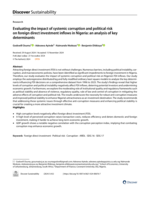 Evaluating the impact of systemic corruption and political risk on foreign direct investment inflows in Nigeria: an analysis of key determinants