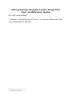 Achieving household sustainable water use through water conservation information adoption 