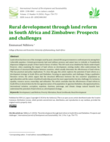 Rural development through land reform in South Africa and Zimbabwe: Prospects and challenges