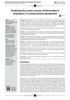 Predicting the career success of Generation Z employees: A socioeconomic perspective