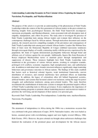 Understanding Leadership Dynamics in Post-Colonial Africa: Exploring the Impact of Narcissism, Psychopathy, and Machiavellianism Abstract