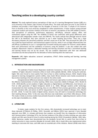 Teaching online in a developing country context