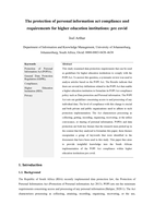 The protection of personal information act compliance and requirements for higher education institutions: Pre covid