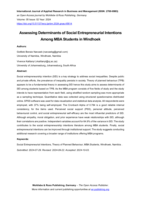 Assessing determinants of social entrepreneurial intentions among MBA students in Windhoek