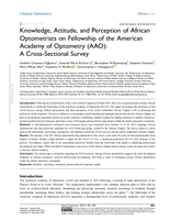 Knowledge, attitude, and perception of African optometrists on fellowship of the American Academy of Optometry (AAO): A cross-sectional survey