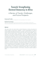 Towards strengthening electoral democracy in Africa: A review of trends, challenges, and future prospects