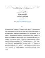 Integration of the psychobiography into post-graduate professional training in clinical and counselling psychology: Strategies and prospects