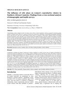 The influence of wife abuse on women's reproductive choices in Southern African Countries: Findings from a cross-sectional analysis of demographic and health surveys