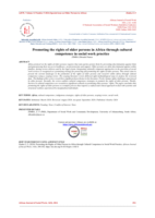 Promoting the rights of older persons in Africa through cultural competence in social work practice