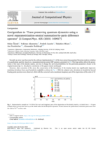 Trace preserving quantum dynamics using a novel reparametrization-neutral summation-by-parts difference operator (vol 425, 109917, 2021)