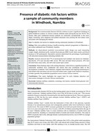 Presence of diabetic risk factors within a sample of community members in Windhoek, Namibia