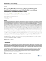 Does industry 4.0 and environmental quality asymmetrically affect South Africa's manufacturing sector? A fresh insight from nonlinear autoregressive distributed lag (NARDL) model