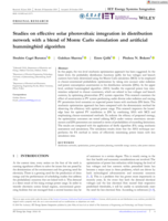 Studies on effective solar photovoltaic integration in distribution network with a blend of Monte Carlo simulation and artificial hummingbird algorithm