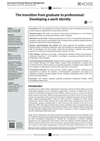 The transition from graduate to professional: Developing a work identity
