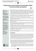 Preparing pre-service teachers for Generation Alpha: A social innovation perspective