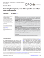 Estimating the astigmatic power of the crystalline lens and eye from ocular biometry