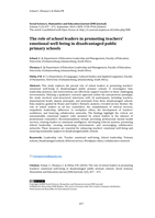 The role of school leaders in promoting teachers' emotional well-being in disadvantaged public primary schools
