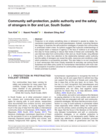 Community self-protection, public authority and the safety of strangers in Bor and Ler, South Sudan