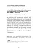 A review of the risks, challenges and benefits of using Artificial Intelligence (AI) technologies in public policy-making in South Africa