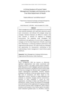 A critical analysis of current talent management strategies and outcomes at the Free State department of health