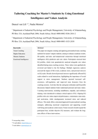 Tailoring coaching for master’s students by using emotional intelligence and values analysis