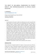 The impact of Neo-liberal frameworks on student mobility and internationalisation in African higher education