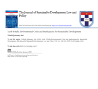 Izzih-Ukelle environmental crisis and implications for sustainable development
