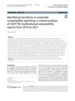 Identifying transitions in corporate sustainability reporting: a content analysis of JSE/FTSE multinational sustainability reports from 2016 to 2021