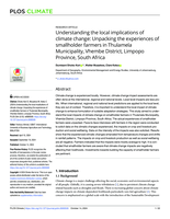 Understanding the local implications of climate change: Unpacking the experiences of smallholder farmers in Thulamela Municipality, Vhembe District, Limpopo Province, South Africa