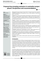 Empowering emerging evaluators in evaluation project phases: Perspectives and recommendations