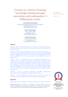 Content as a Service fostering knowledge sharing amongst universities and communities: A bibliometric review