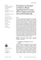 Perceptions of principals and district officials regarding how the school district supports principals’ instructional leadership