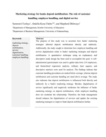 Marketing strategy for banks deposit mobilisation: The role of customer handling, employee handling, and digital service