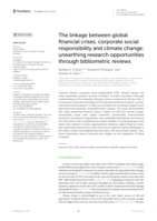 The linkage between global financial crises, corporate social responsibility and climate change: unearthing research opportunities through bibliometric reviews