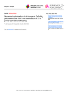 Numerical optimization of all-inorganic CsSnBr3 perovskite solar cells: the observation of 27% power conversion efficiency