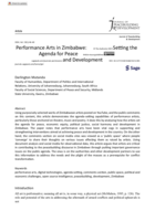 Performance arts in Zimbabwe: Setting the agenda for peace and development