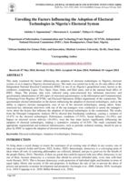 Unveiling the factors influencing the adoption of electoral technologies in Nigeria's electoral system