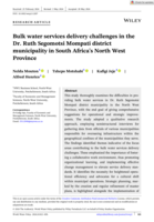 Bulk water services delivery challenges in the Dr. Ruth Segomotsi Mompati district municipality in South Africa's North West Province