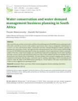 Water conservation and water demand management business planning in South Africa