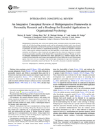 An integrative conceptual review of multiperspective frameworks in personality research and a roadmap for extended applications in organizational psychology
