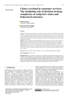 Choice overload in consumer services: The mediating role of decision strategy complexity on subjective states and behavioral outcomes