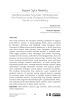 Beyond digital flexibility standing's labour securities framework and the precarious lives of migrant food delivery couriers in Johannesburg