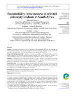Sustainability consciousness of selected university students in South Africa